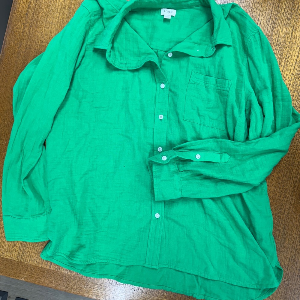 J. Crew Green Blouse